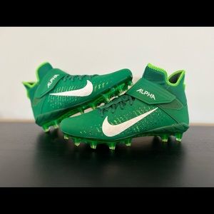 Size 13 Nike Alpha Menace Pro 2 Mid Football Cleats AQ3209-300 Green/White